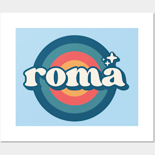 Vintage Rome Sunset Seal // Retro City Emblem for Rome, Italy Posters and Art